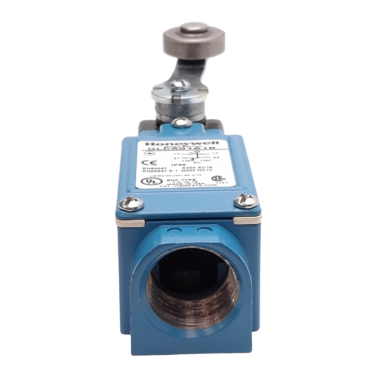 Used Honeywell GLCA01A1B Snap Action Roller Lever Limit Switch SPDT, 300V 10A, 1/2NPT