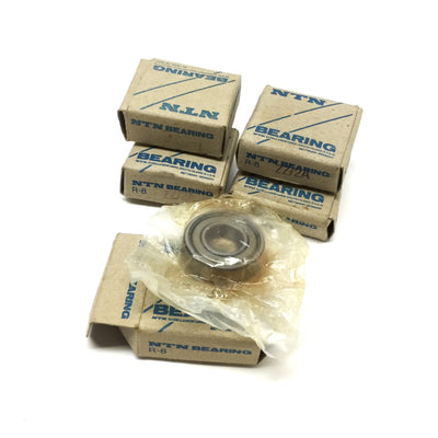 New Lot of 5 NTN R8ZZ Radial Ball Bearings, Single Row, 1/2" Bore, 1-1/8" OD