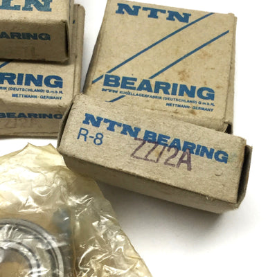 New Lot of 5 NTN R8ZZ Radial Ball Bearings, Single Row, 1/2" Bore, 1-1/8" OD