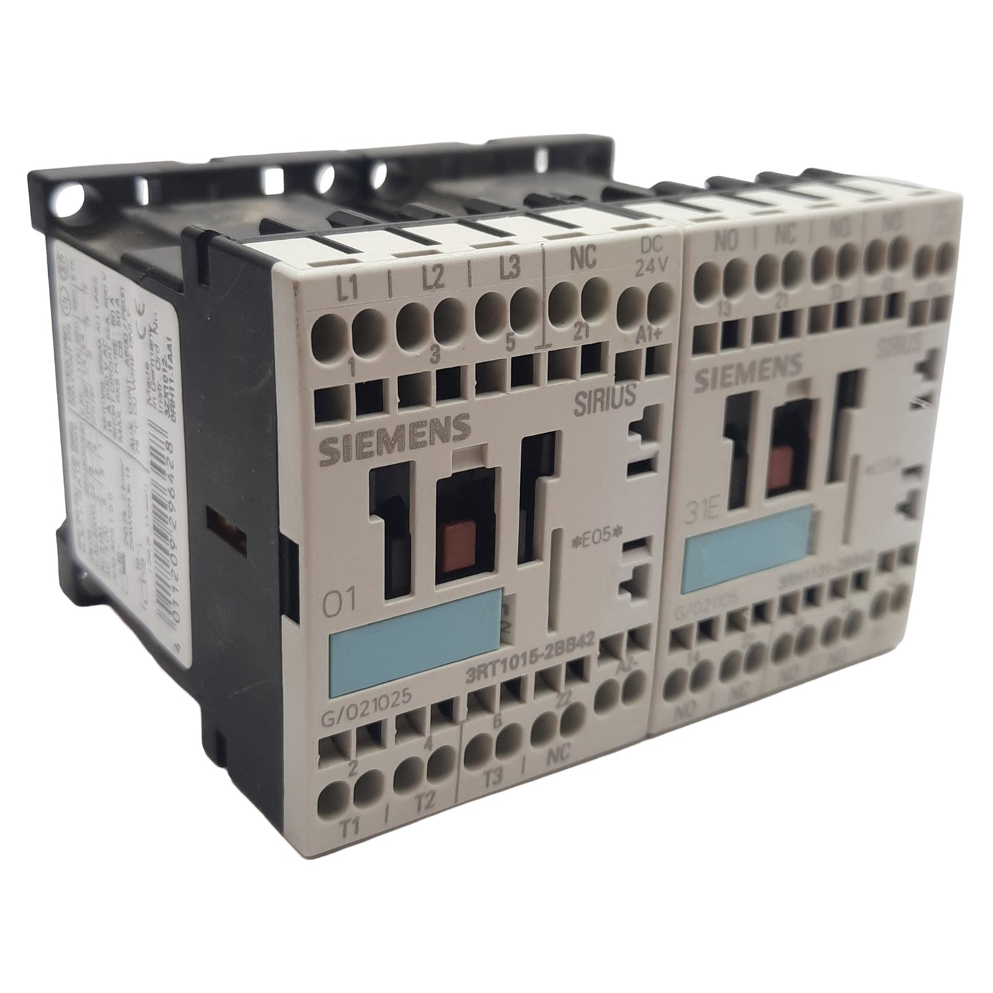 Used Lot of 2 Siemens 3ZX1012-0RH11-1AA1 Contactor 4-Pole 3NO 1NC 600V 16A 24VDC Coil