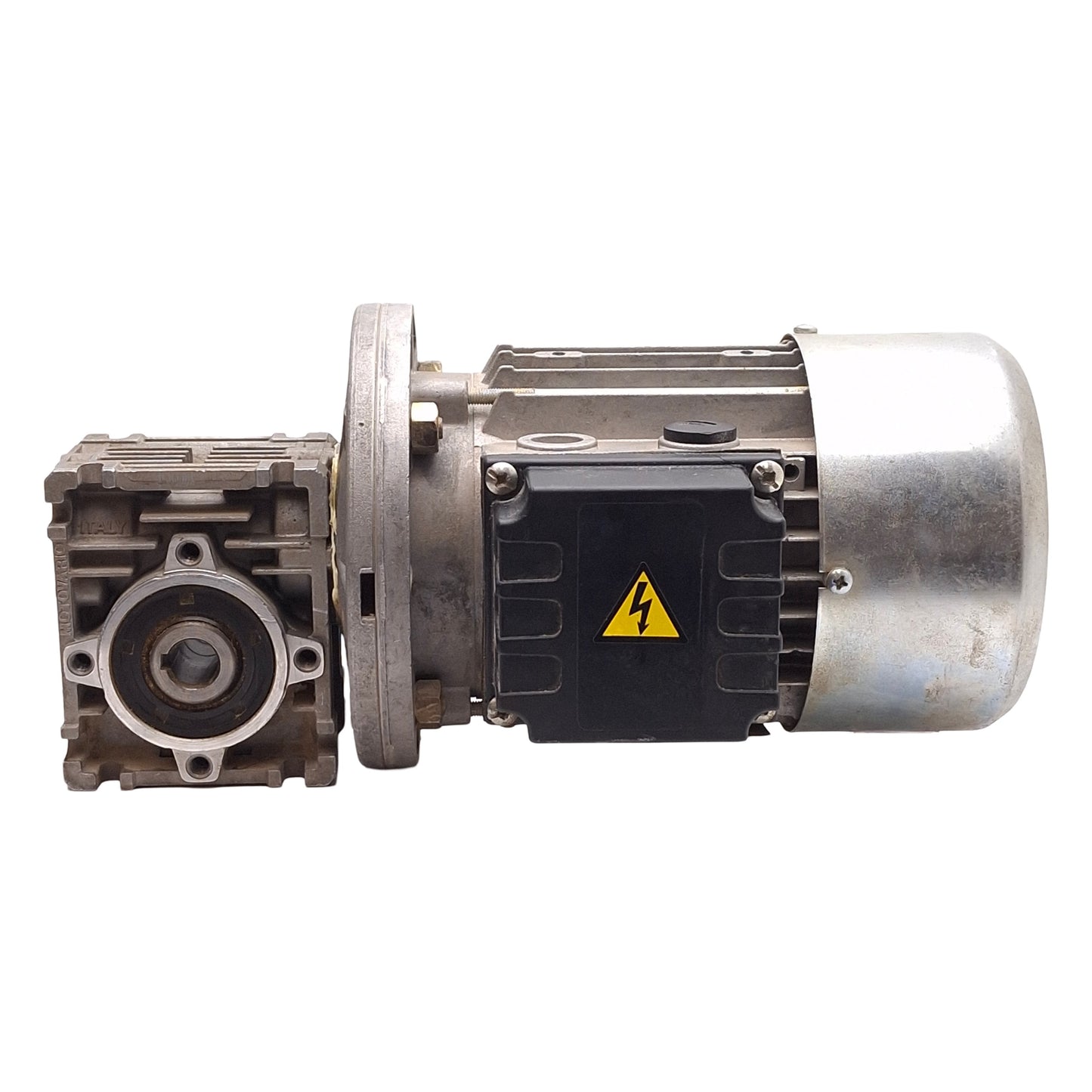 Used Motovario T63B4 + NMRV 030 Gearmotor, 10:1 ø14mm Bore, 3Ø 230∆/460Y 0.18/0.22kW
