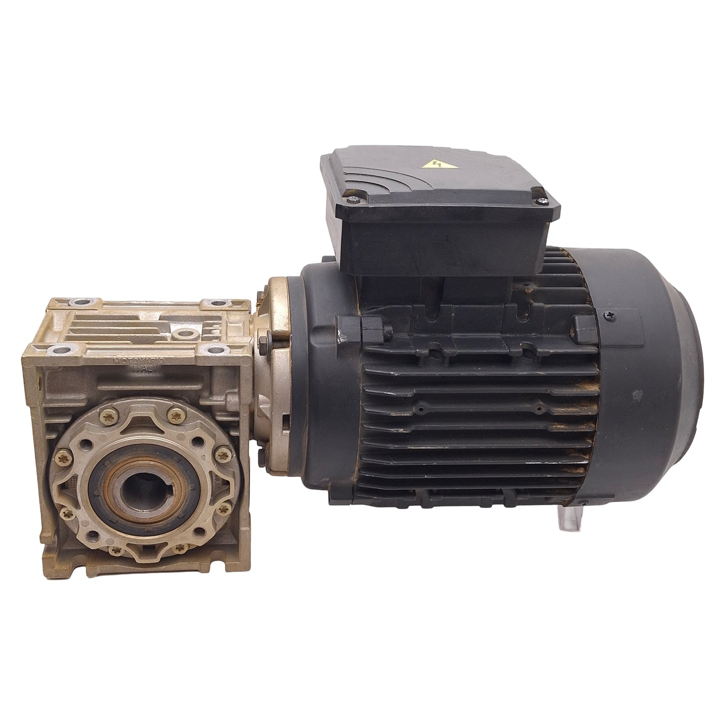 Used AEG AM80ZCA2 + NMRV 050 Gearmotor, 7:1 ø25mm Bore, 3Ø 265∆/460Y 1.7kW/2.3HP