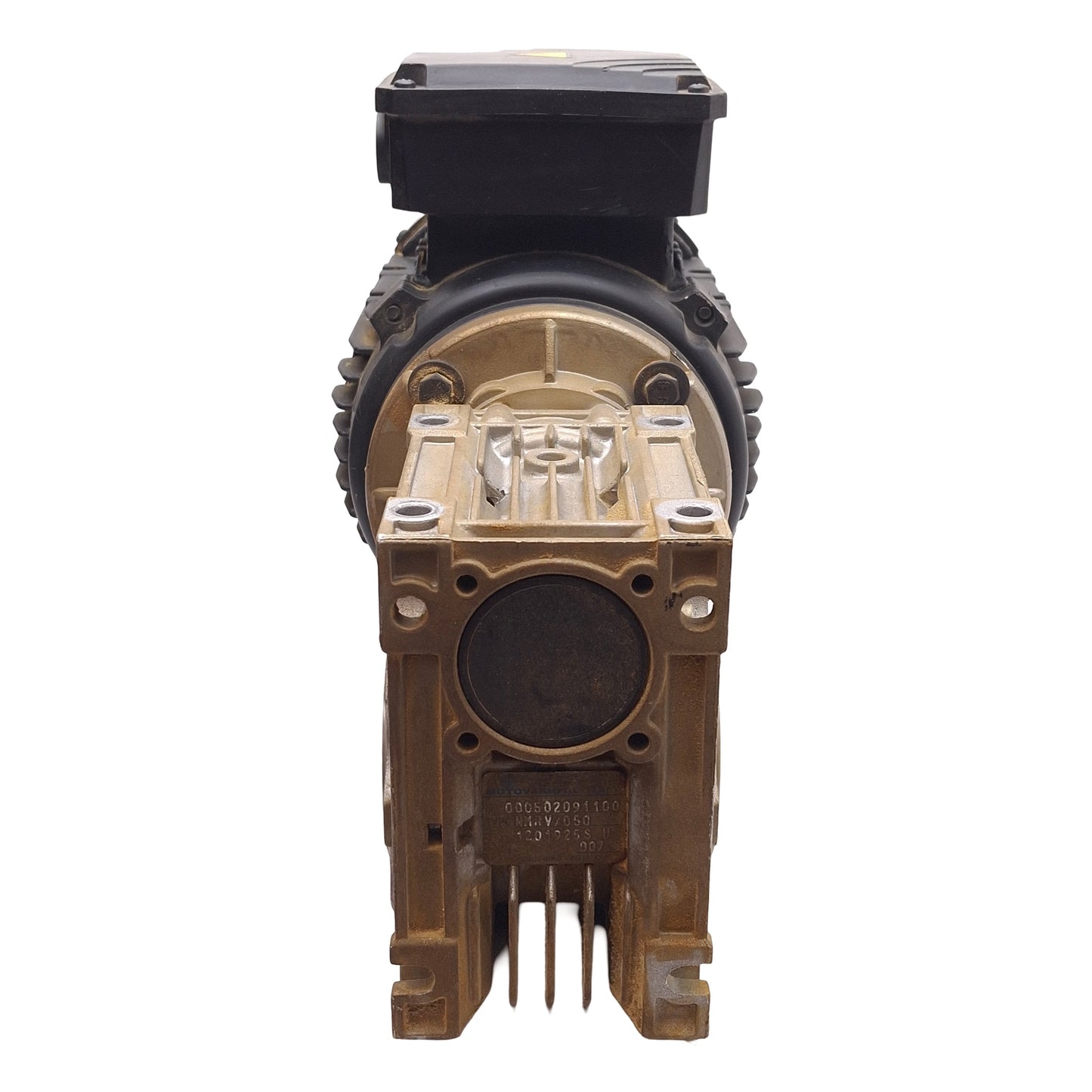 Used AEG AM80ZCA2 + NMRV 050 Gearmotor, 7:1 ø25mm Bore, 3Ø 265∆/460Y 1.7kW/2.3HP