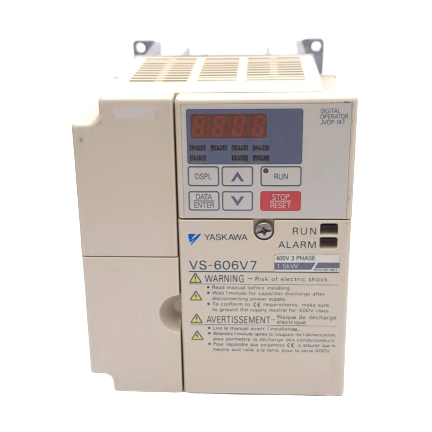 Used Yaskawa CIMR-V7CC41P5 VS-606V7 Inverter, 3-Phase, 400VAC In, 460VAC 4.8A Out