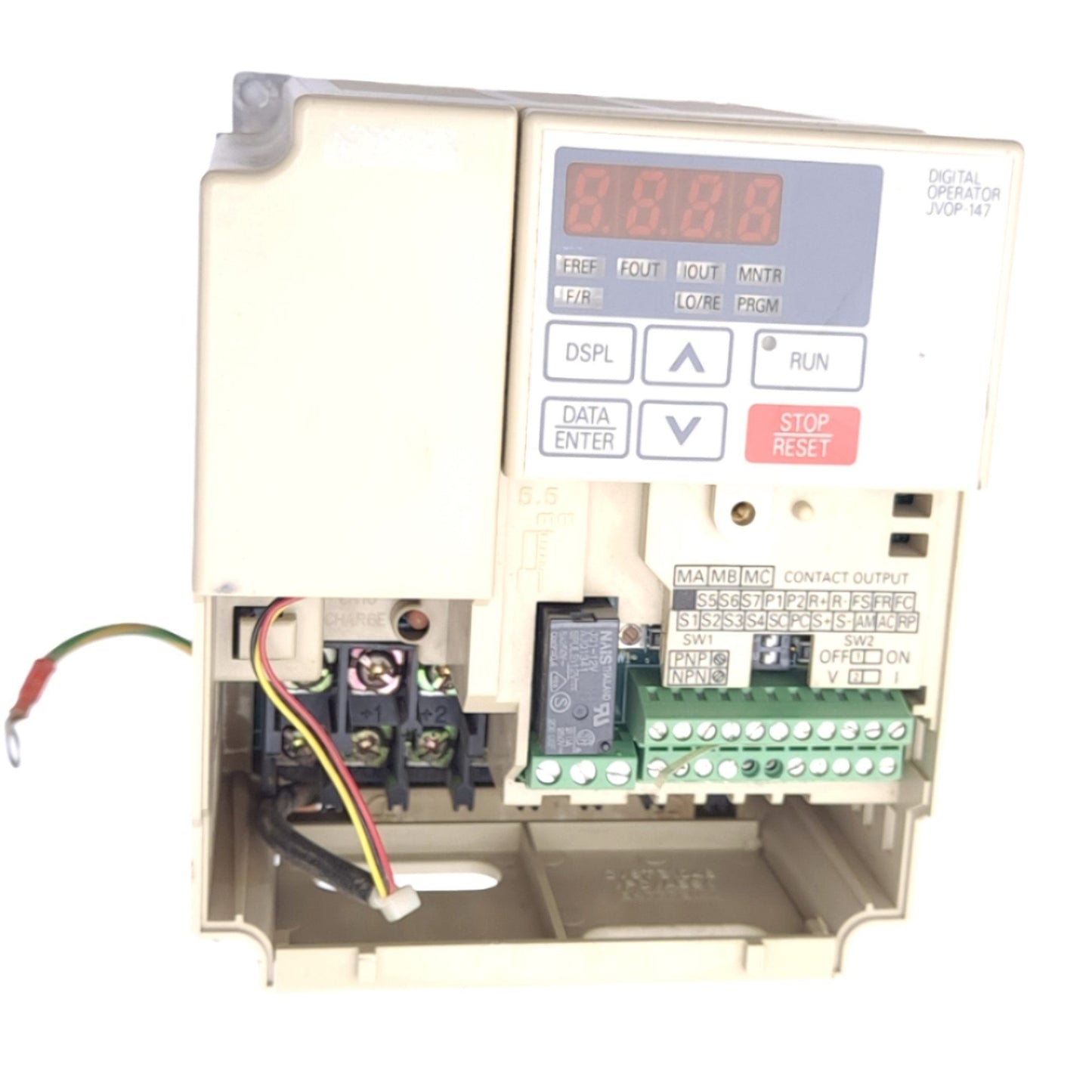 Used Yaskawa CIMR-V7CC41P5 VS-606V7 Inverter, 3-Phase, 0-460VAC 4.8A Out, *No Panel