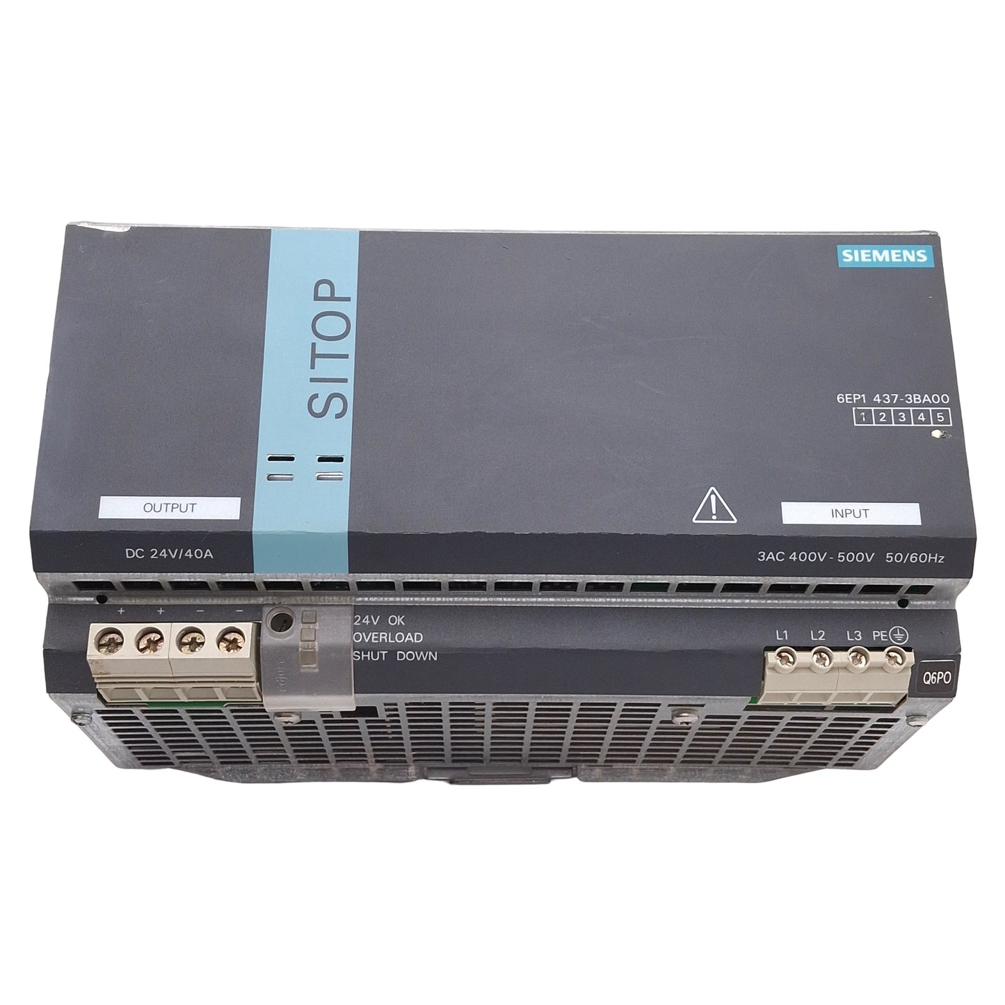 Used Siemens 6EP1437-3BA00 SITOP Power Supply, 400-500VAC Input, 24VDC Output, 960W