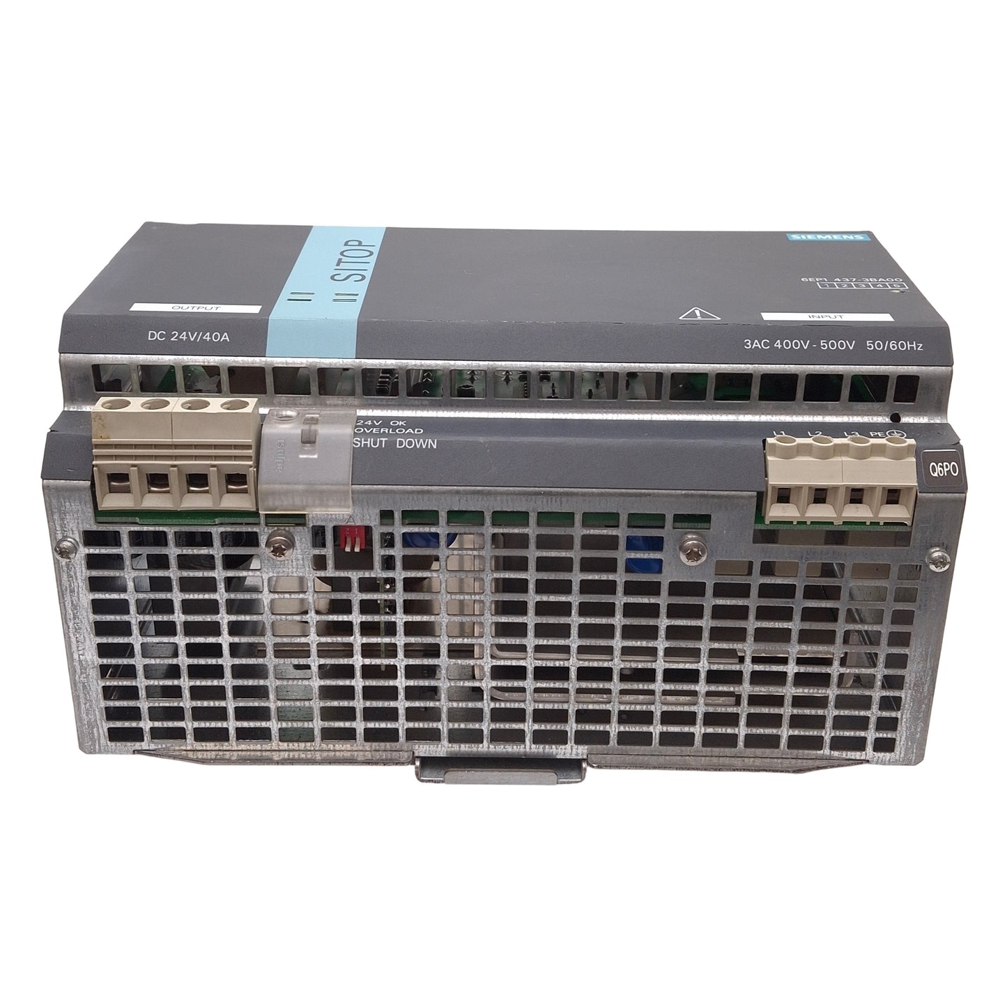 Used Siemens 6EP1437-3BA00 SITOP Power Supply, 400-500VAC Input, 24VDC Output, 960W