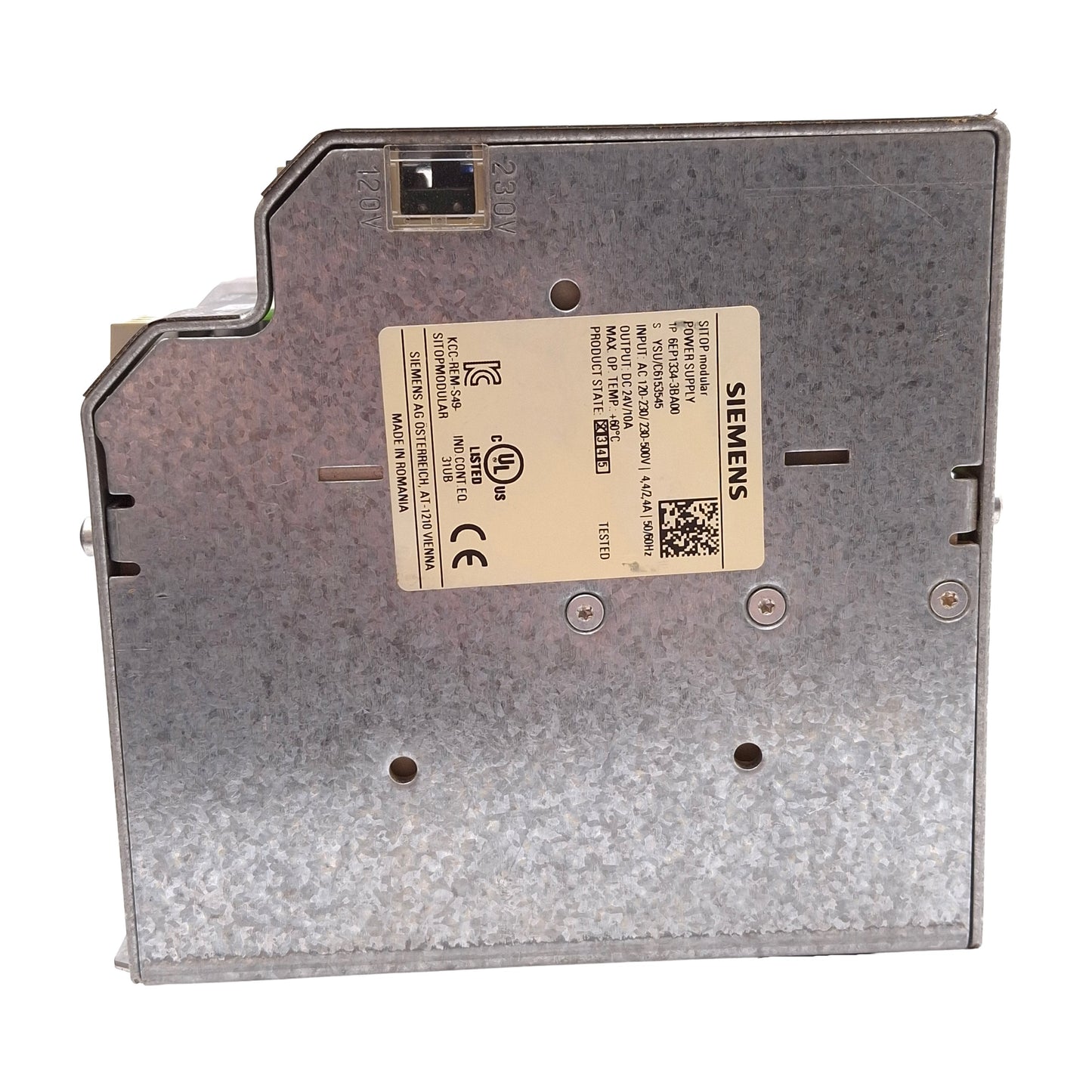 Used Siemens 6EP1334-3BA00 SITOP Power Supply 120/230-500VAC Input, 24VDC Output 240W