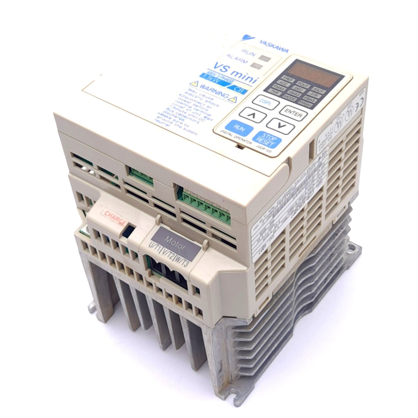 Used Yaskawa CIMR-XCBC40P7 VS Mini Inverter, 3-Phase, 400VAC In, 0-460VAC 3.4A Out