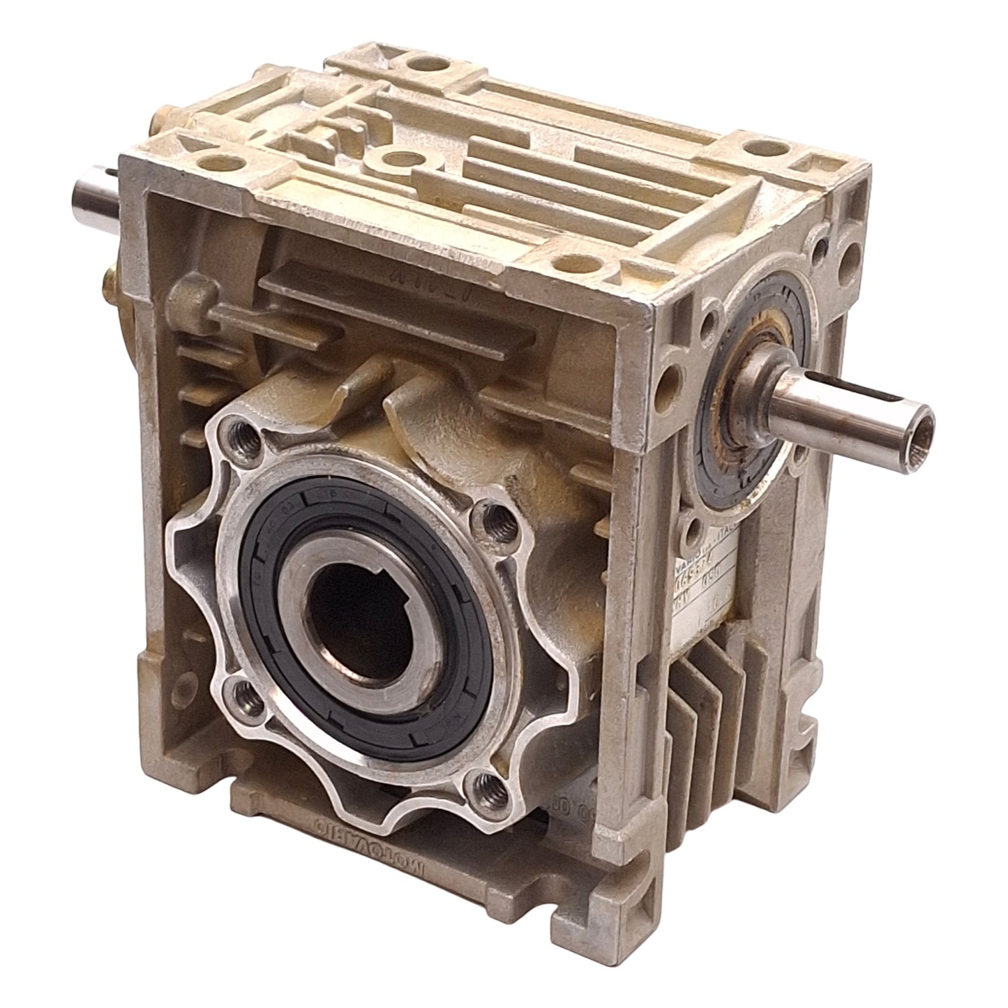 Used Motovario NRV050 Right Angle Worm Gear Speed Reducer 10:1 ø25mm Bore ø14mm Shaft