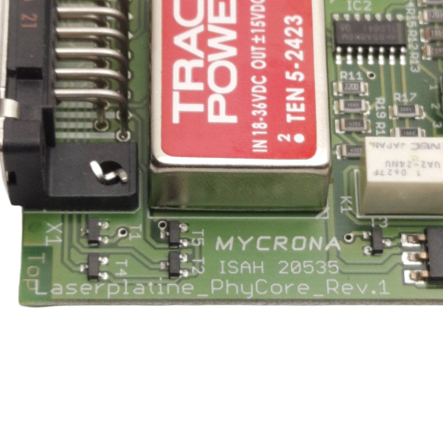 Used Mycrona ISAH20535 Laserplatine_Phycore_Rev.1 Machine Board, DB15M to DB15F