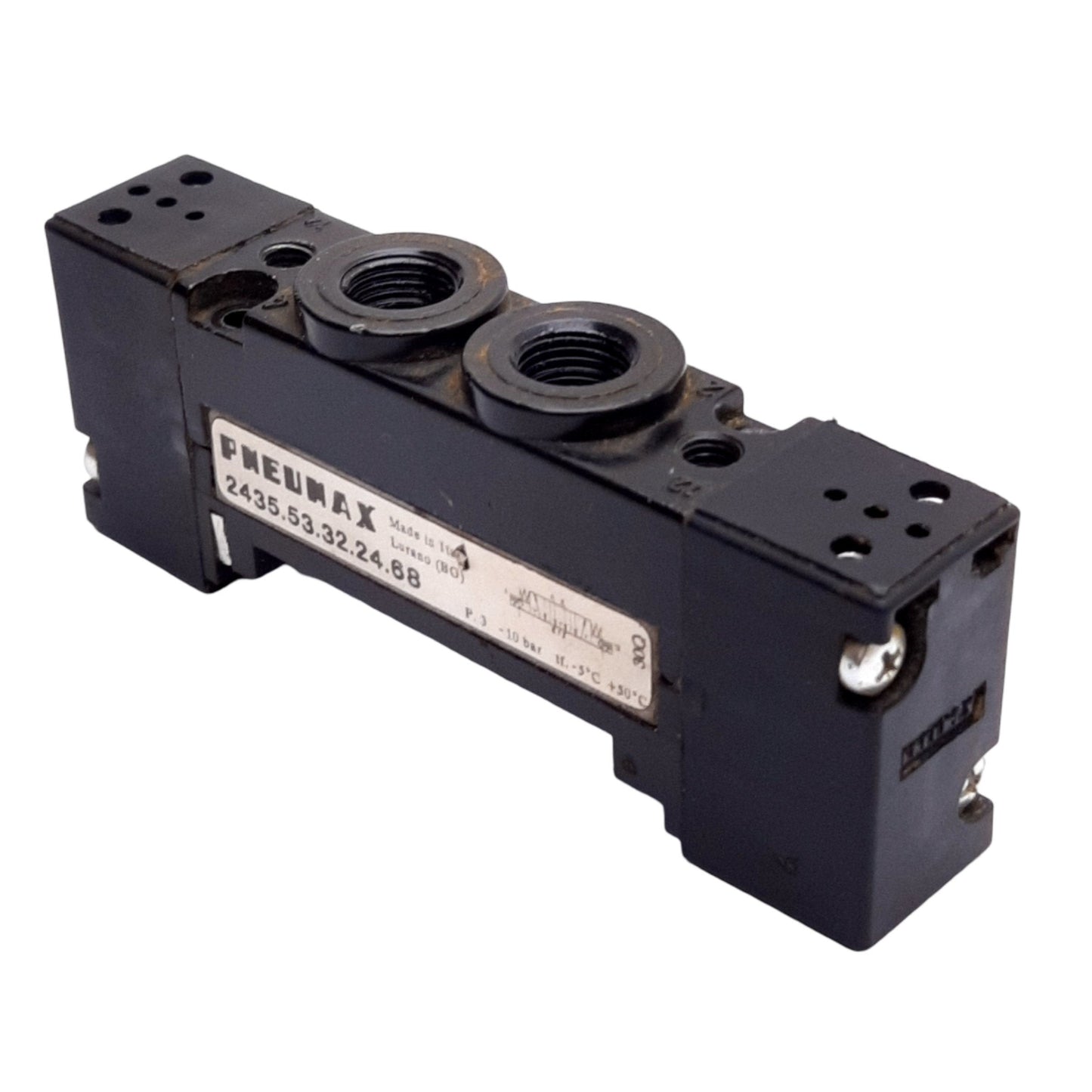 Used Pneumax 2435.53.32.24.68 Solenoid Valve Body, 10Bar, 5/3 Way, G 1/8" Port