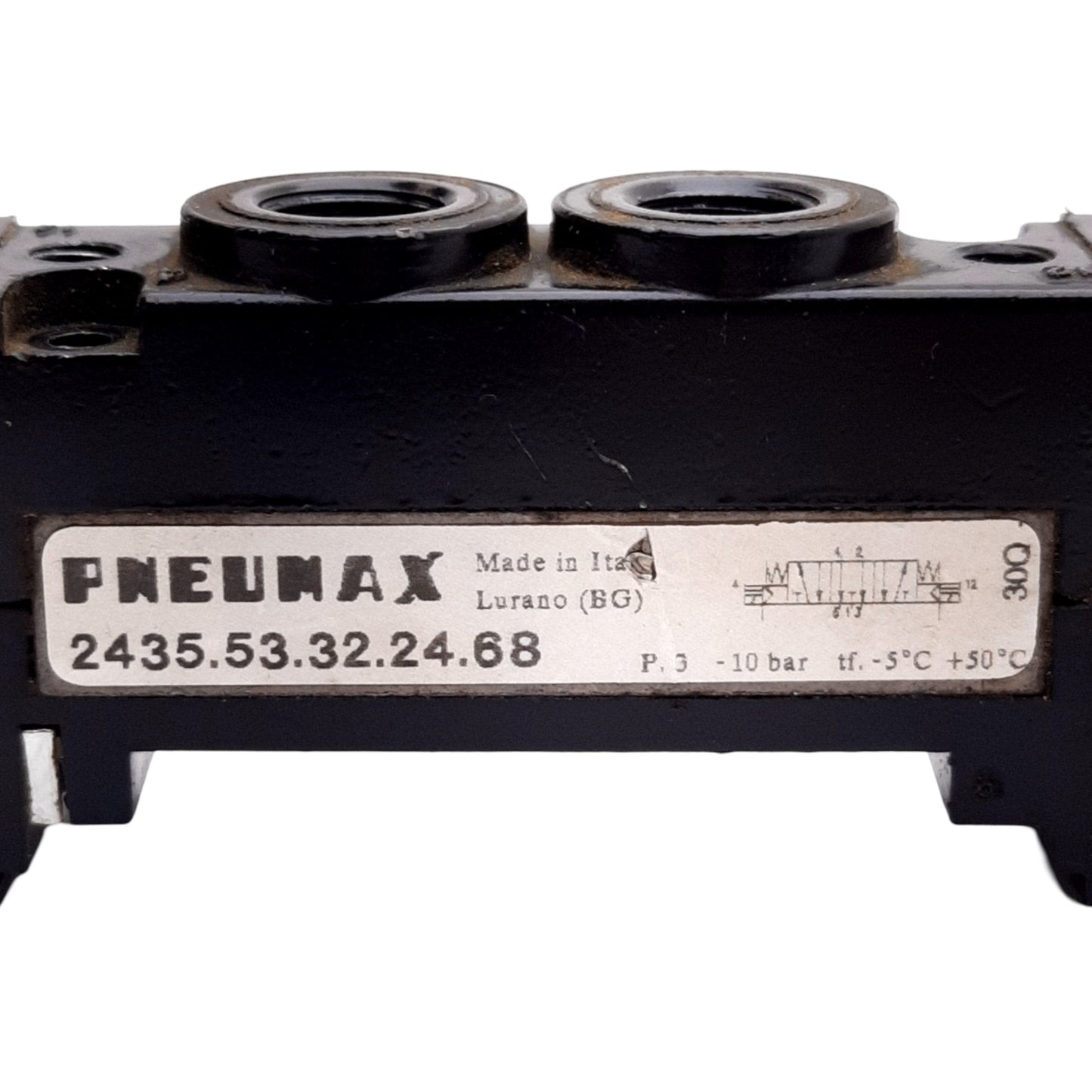 Used Pneumax 2435.53.32.24.68 Solenoid Valve Body, 10Bar, 5/3 Way, G 1/8" Port