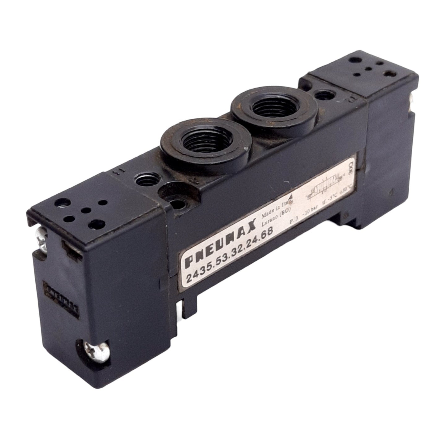 Used Pneumax 2435.53.32.24.68 Solenoid Valve Body, 10Bar, 5/3 Way, G 1/8" Port