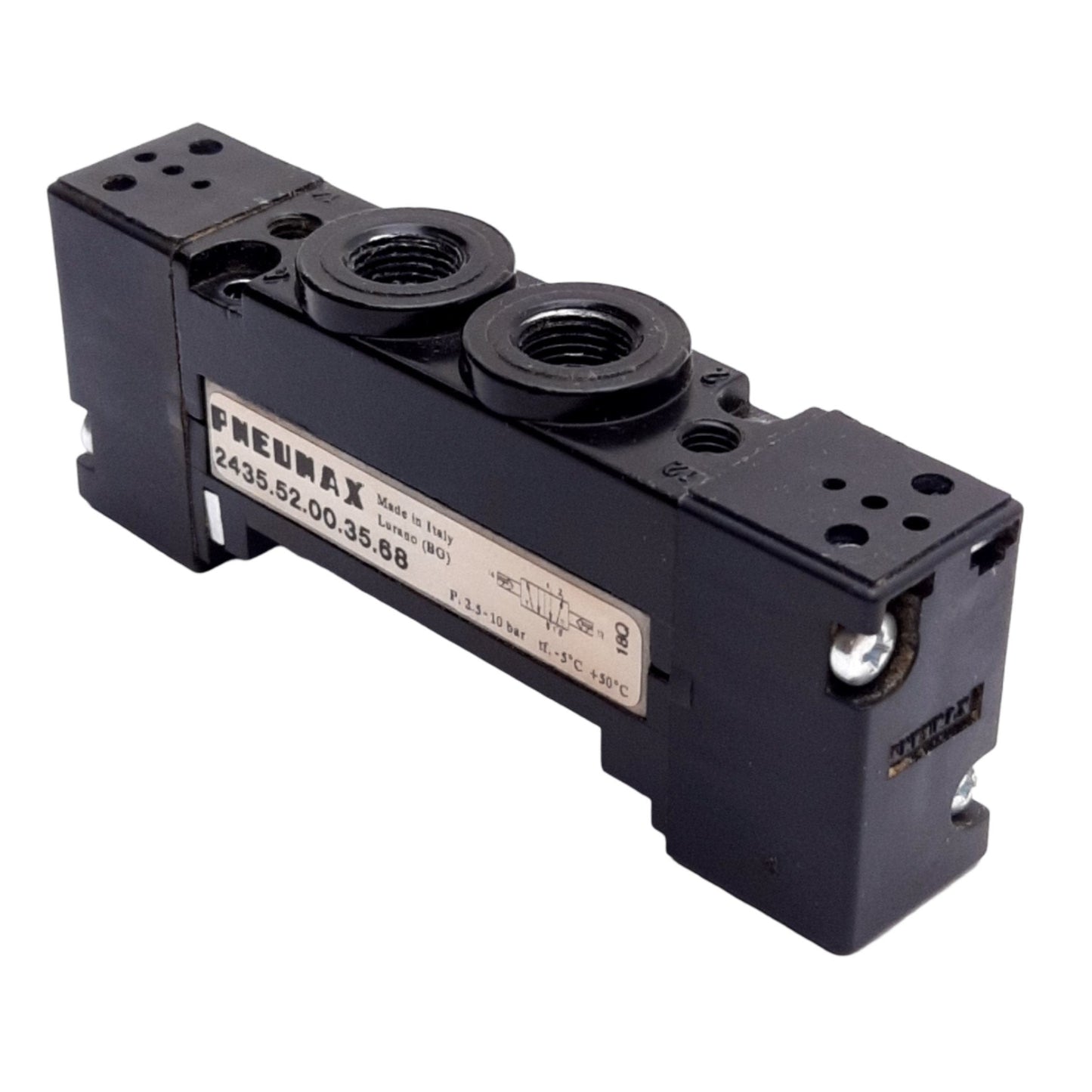 Used Pneumax 2435.52.00.35.68 Solenoid Valve Body, 10 Bar, 5/2 Way, G 1/8" Port