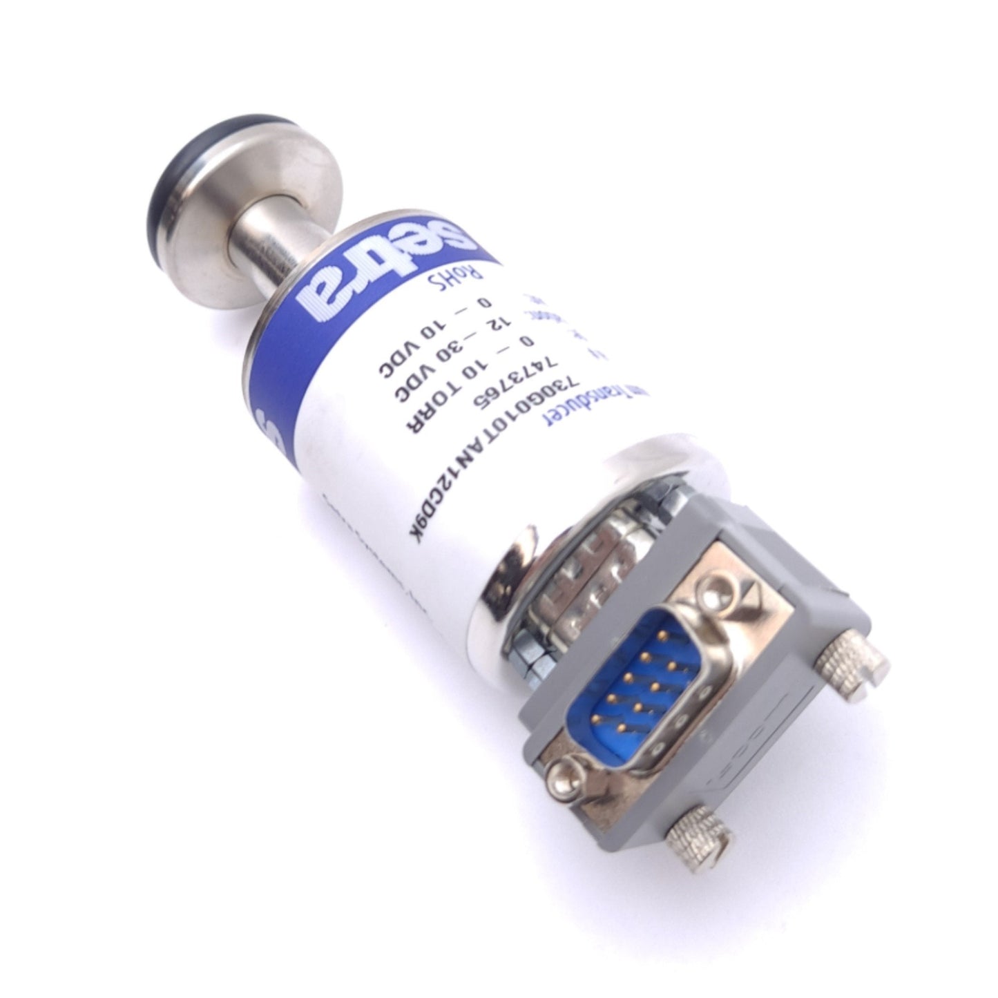 Used Setra 730G010TAN12CD9K Vacuum Transducer, 0-10 TORR, 12-30VDC In, 0-10VDC Out