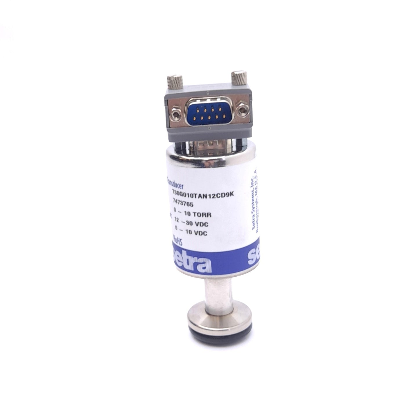 Used Setra 730G010TAN12CD9K Vacuum Transducer, 0-10 TORR, 12-30VDC In, 0-10VDC Out