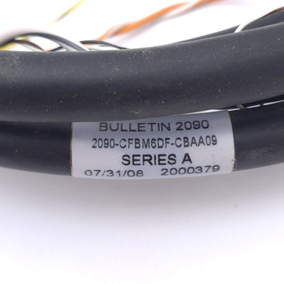 Used Flex Cable 2090-CFBM6DF-CBAA09 Motor Feedback Cable, AMP 28-Pin Female, 1m