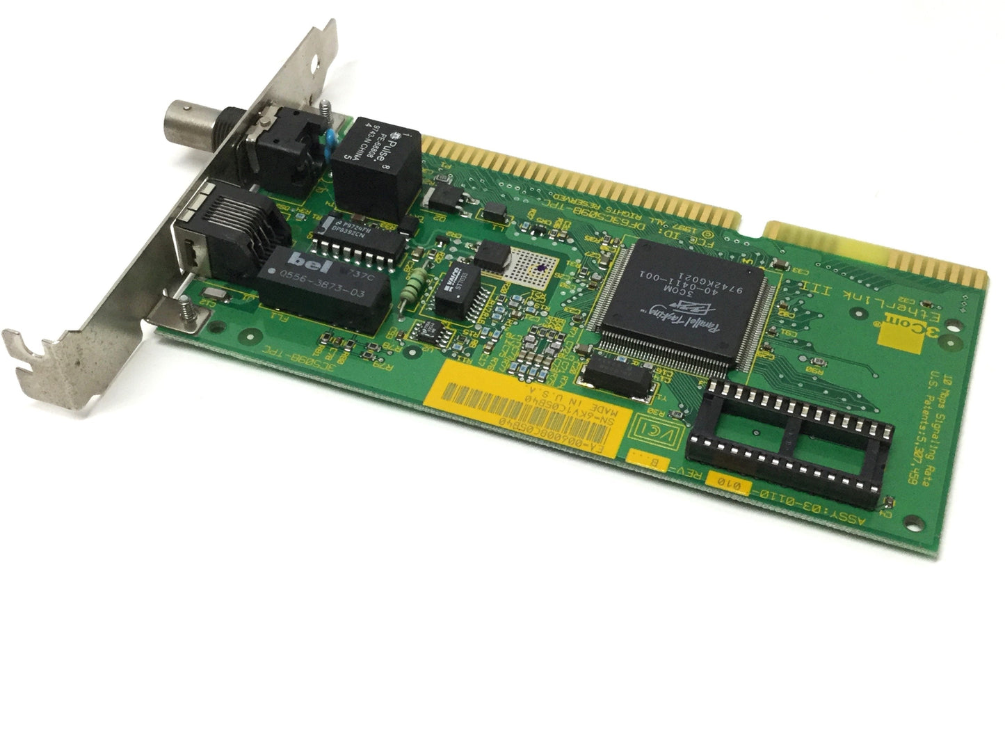 Used 3COM 3C509B-TPC EtherLink III ISA Network Interface Card 10/100Mbps RJ45, BNC