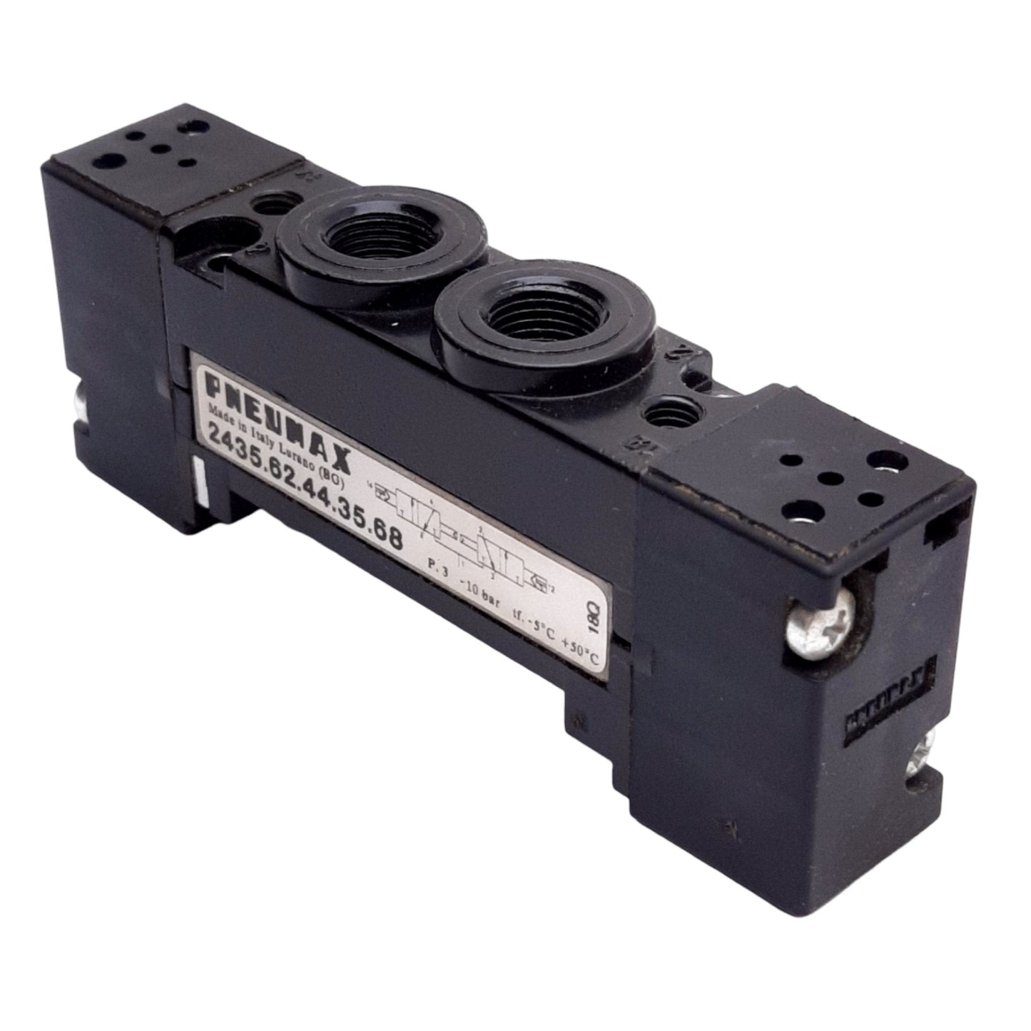 Used Pneumax 2435.62.44.35.68 Solenoid Valve Body, 10 Bar, 2x 3/2 Way, G 1/8" Port