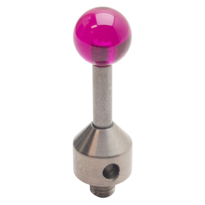Used Renishaw Ruby Ball Stylus, ø10mm Ball, 12mm EWL, 26mm OAL, M5, Stainless Steel