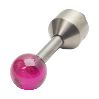 Used Renishaw Ruby Ball Stylus, ø10mm Ball, 12mm EWL, 26mm OAL, M5, Stainless Steel