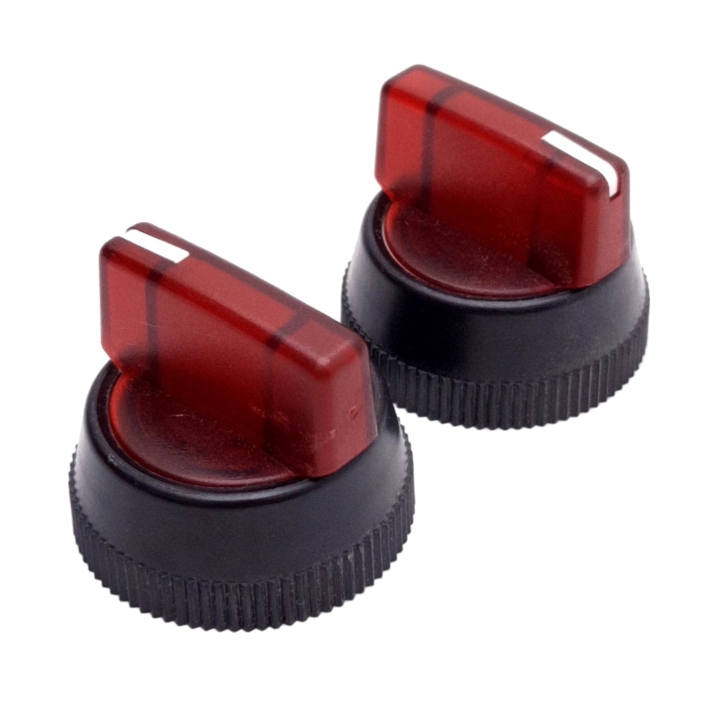 Used Lot of 2 Allen-Bradley 800H-N154R Red Illuminated Standard Switch Knob, 30mm