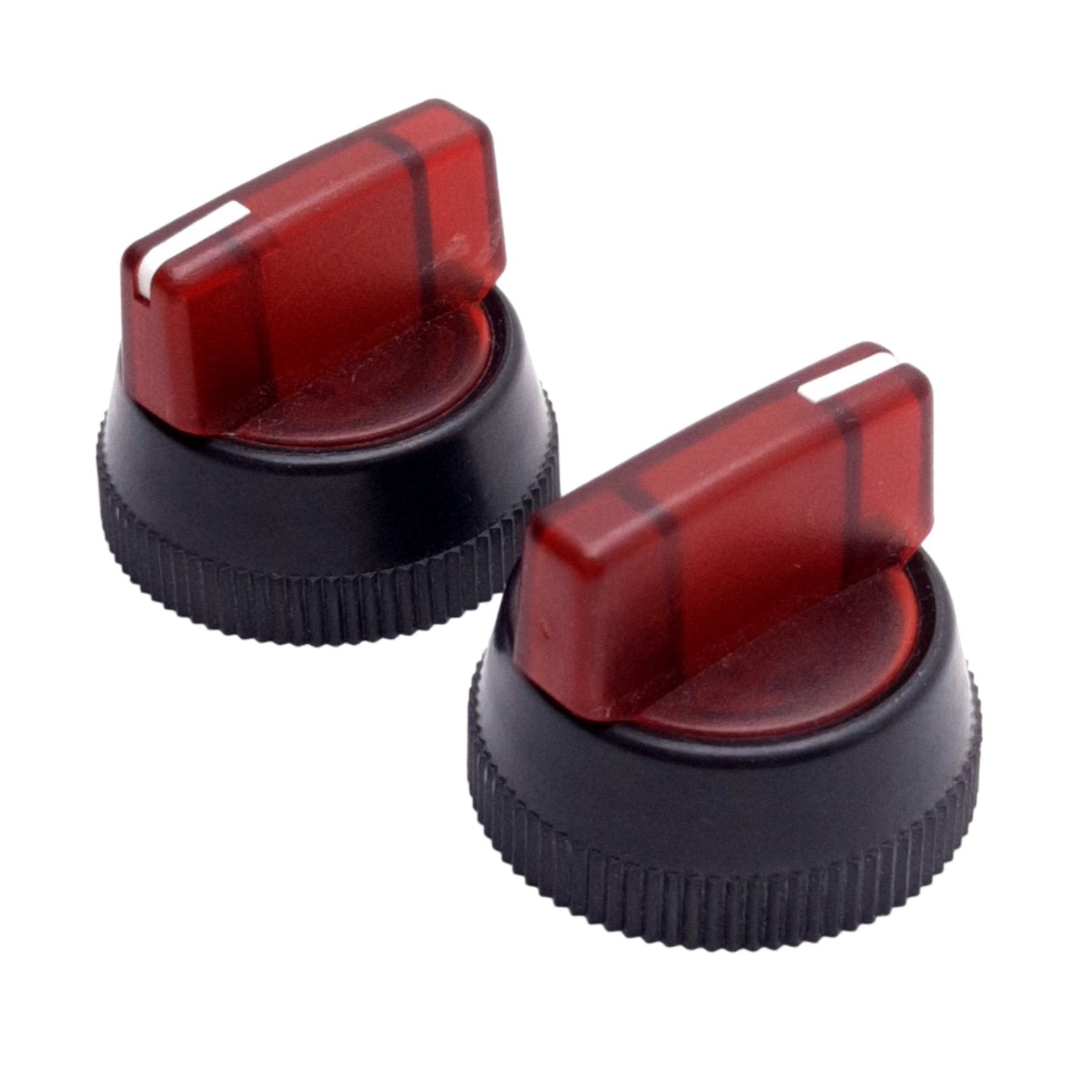 Used Lot of 2 Allen-Bradley 800H-N154R Red Illuminated Standard Switch Knob, 30mm