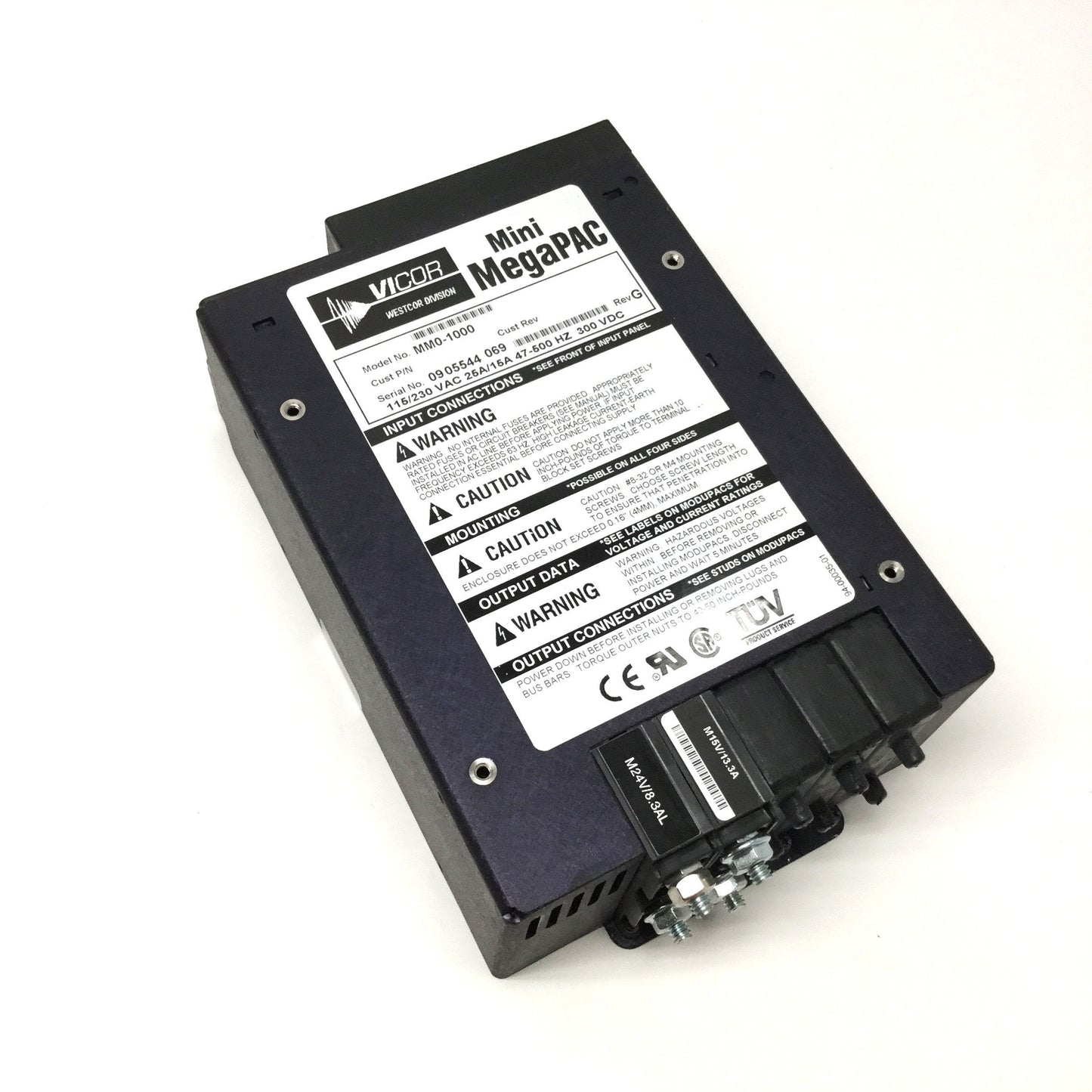 Used Vicor MM0-1000 Mini MegaPAC Modular Power Supply, 115/230VAC w/15V, 24V Modules