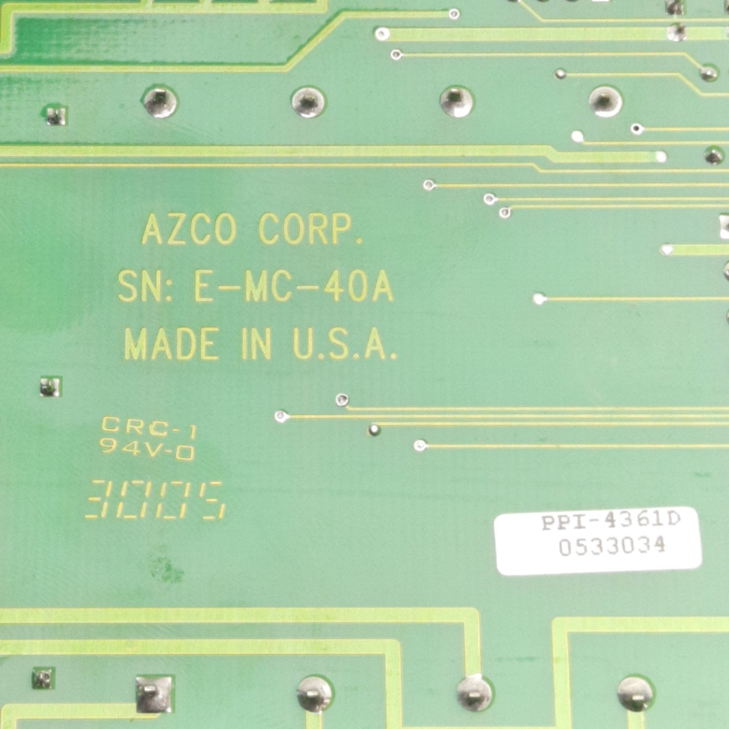 Used AZCO Corp FG110 Main Controller Board For Sur-Size Cut To Length Controller