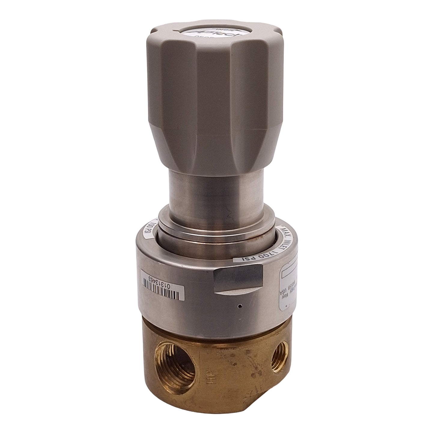 Used AP Tech AK1210B 4PL 8 8 0 0 Pressure Regulator 1700PSIG In, 0-100PSIG Set 1/2NPT