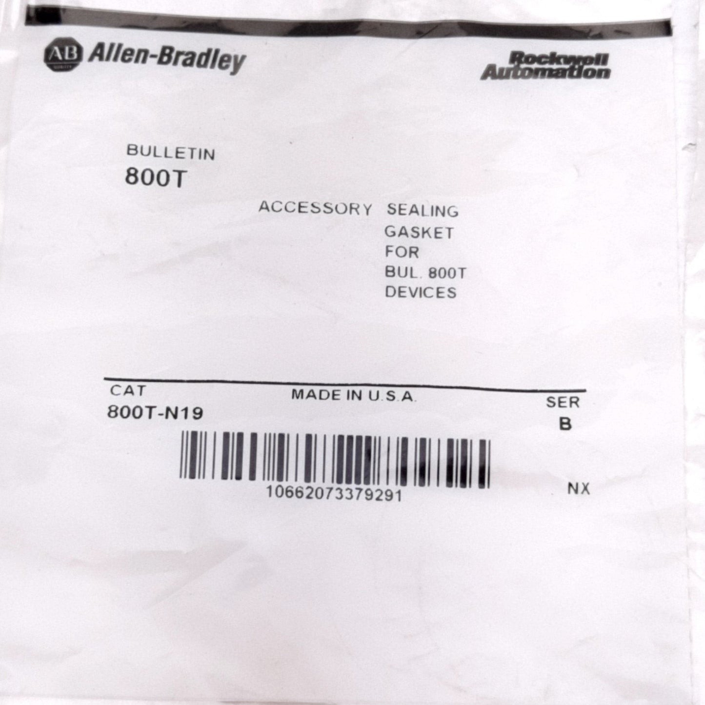 New Lot of 3 Allen-Bradley 800T-N19 Replacement Pushbutton Gasket 10 pack, 30mm
