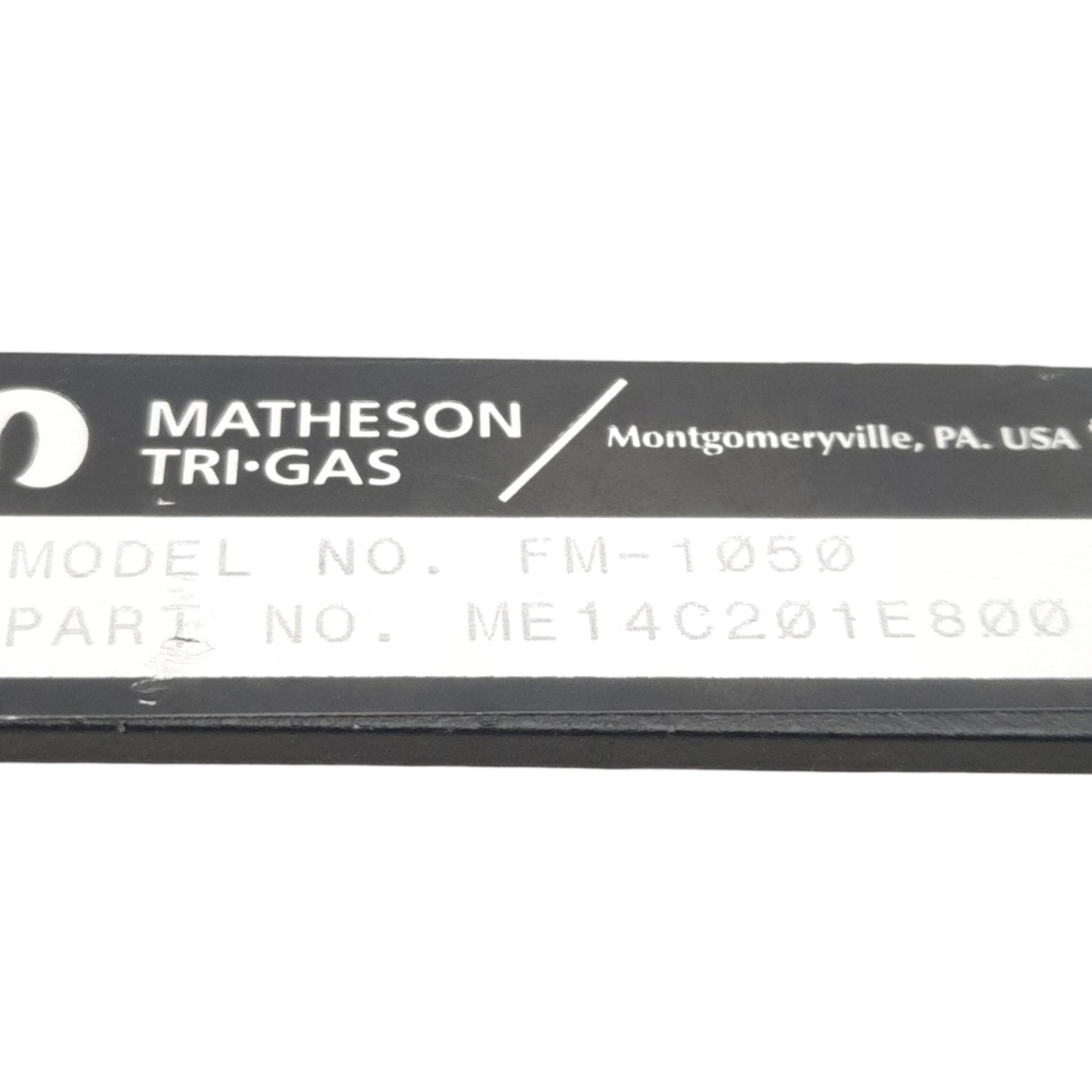 Used Matheson ME14C201E100 Flowmeter, 6-150sccm Air, 1/8in NPT, 150mm Scale, 250psig