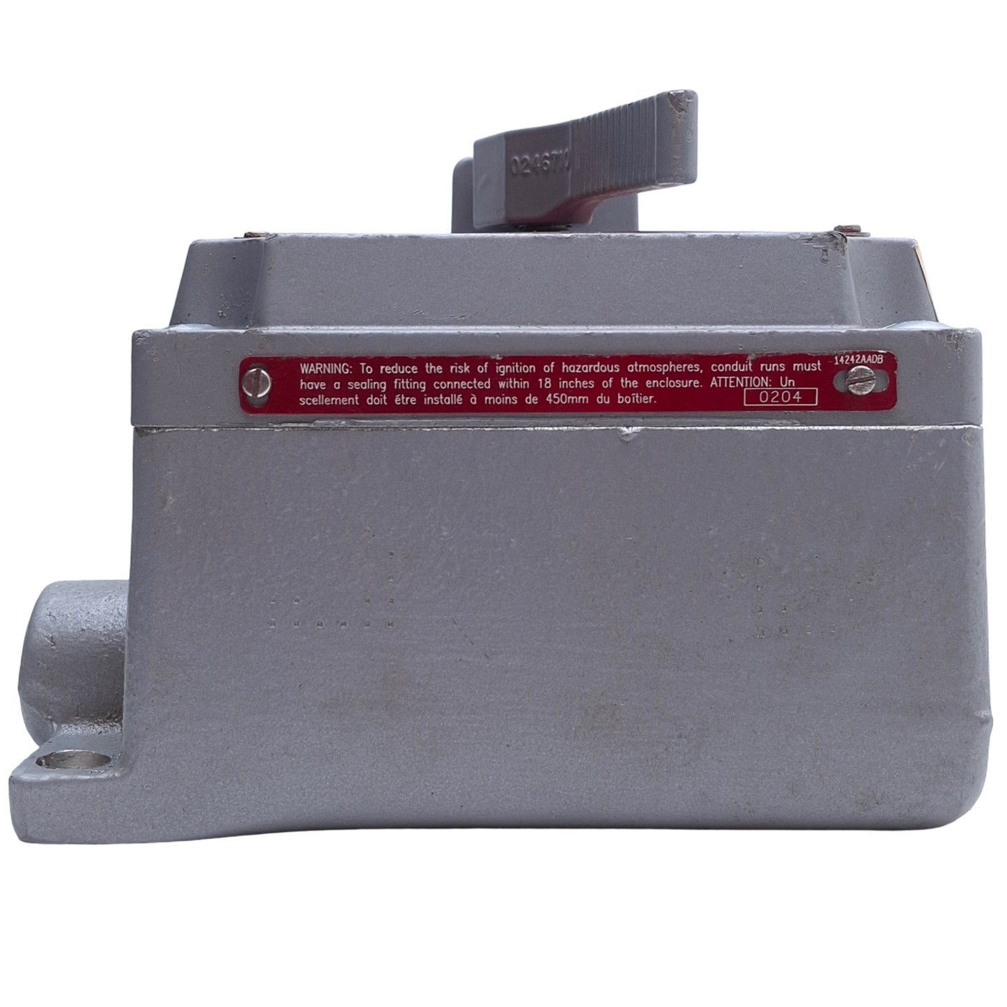 Used Killark XS-1C Tumbler Switch Cover w/ Device, SPST 1-Pole, 120/277VAC 20A