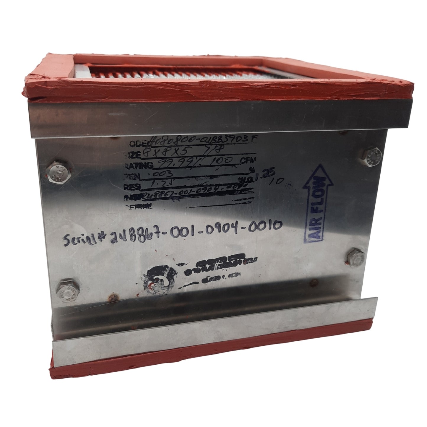 Used AirGuard H0808A00-0JBB3 Microguard 99 Filter, 08 x 08 x 5-7/8, 99.99% on 0.3µm