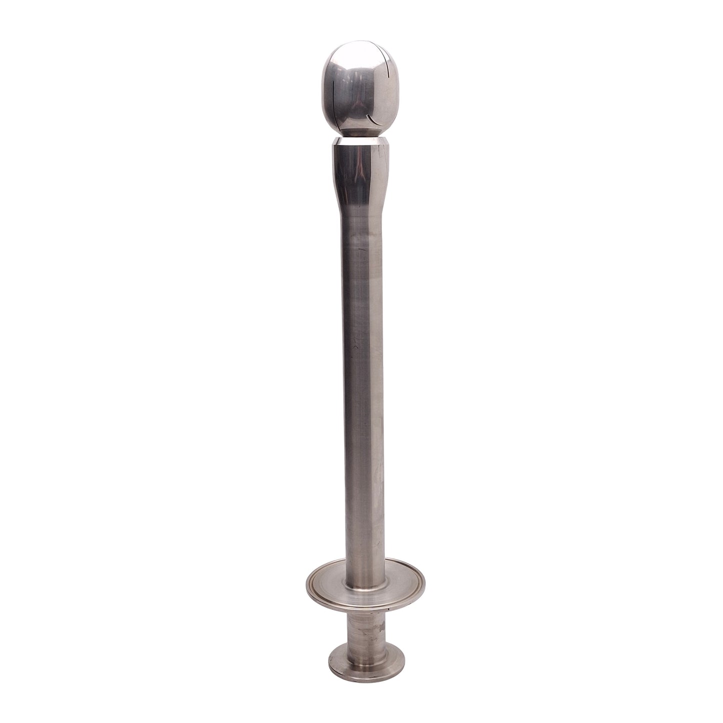 Used Rotating CIP Spray Ball, Stainless Steel, 1in Tri-Clamp Flange, 15.25in Long