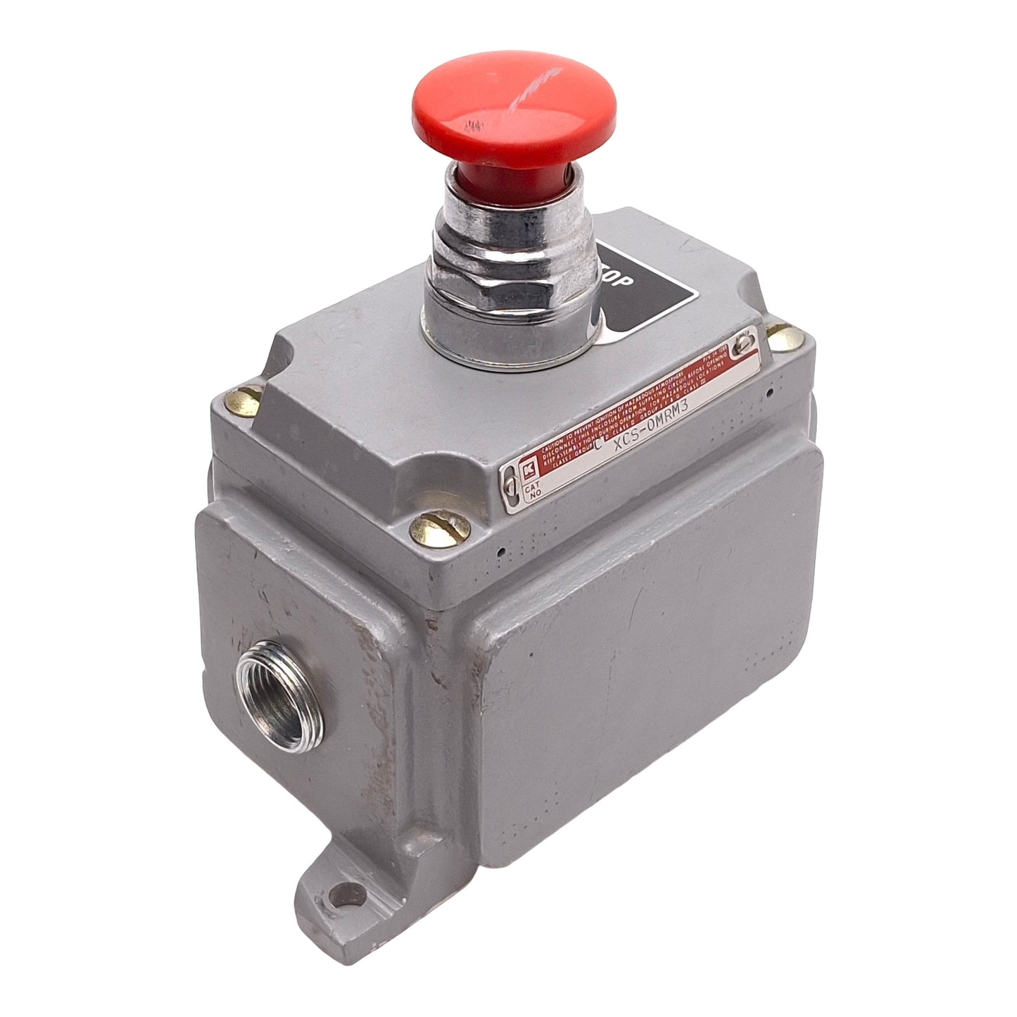 Used Killark XCS-0MRM3 Hazardous Location Push/Pull Stop Button Enclosure, 600VAC 10A
