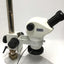 Used Scienscope NZ-BD-B2 Stereo Microscope .8-5x Ø76mm WF10X/22 w/Stand & Ring Light