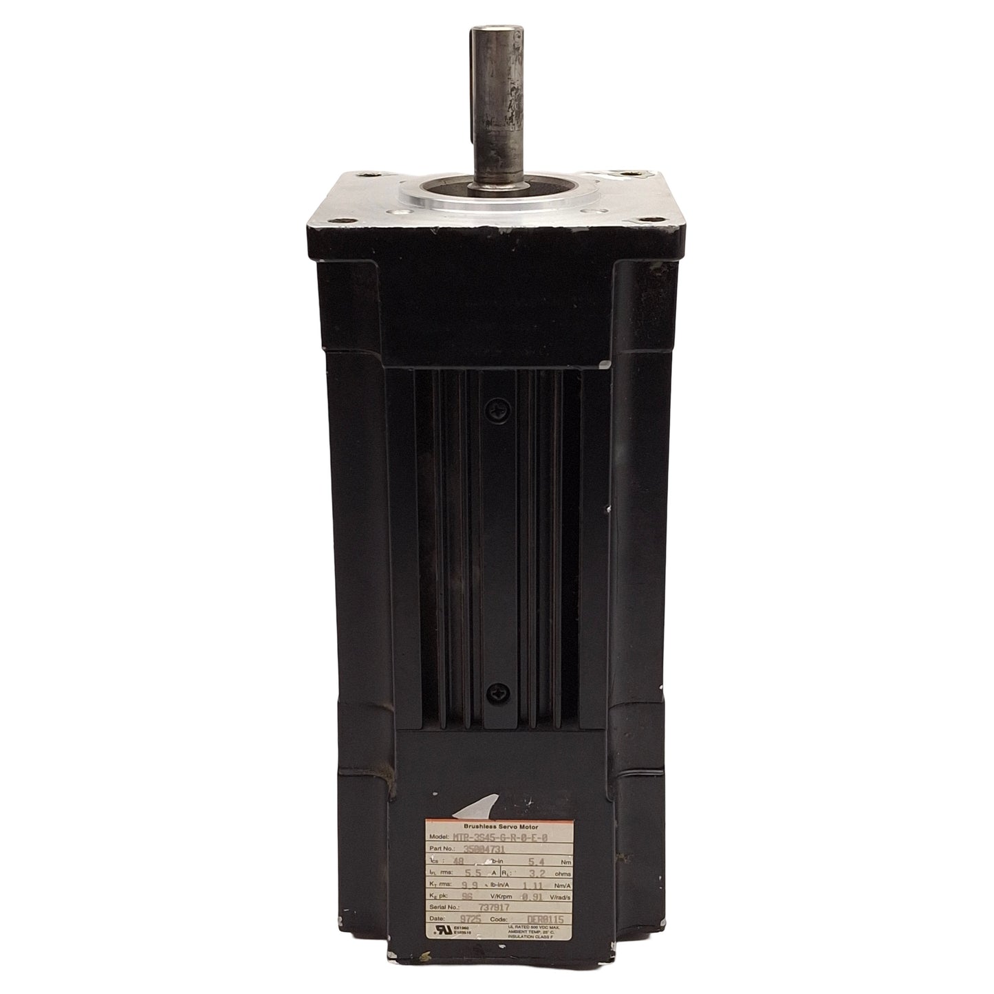Used GE Fanuc MTR-3S45-G-R-0-E-0 Servo Motor, 230VAC 5.5A, 48lb-in, 2800RPM, NEMA 42