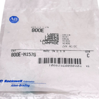 New – Open box Lot of 3 Allen-Bradley 800E-N157G Pushbutton Green LED Light, 24VAC/DC