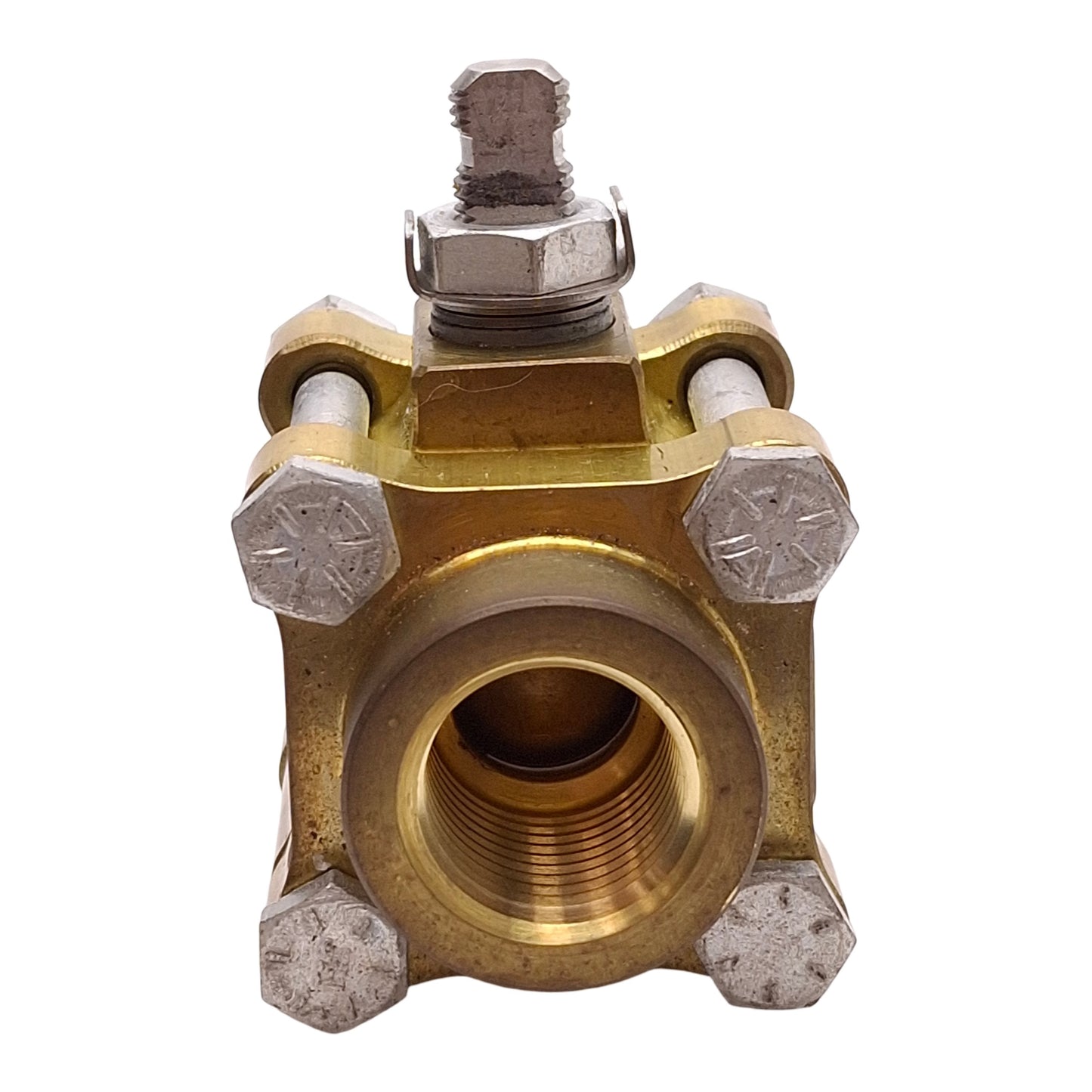 Used Swagelok B-63TF8 Brass 60 Series 3-Piece Ball Valve, 2-Way, 1500PSI, 1/2in NPT