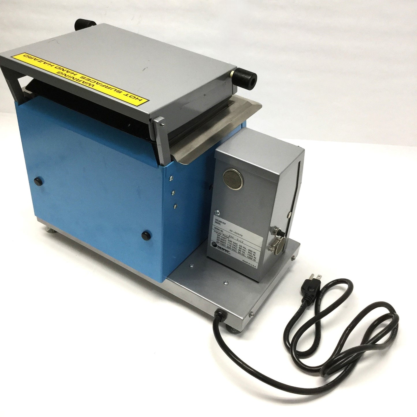Used Techspray SP-600TP Plato Solder Pot 1000W 750°F, 32lb Crucible Capacity, 115VAC