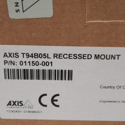 New Axis 01150-001 T94B05L Recessed Mount For Dome Camera, Ceiling Mountable, ø122mm