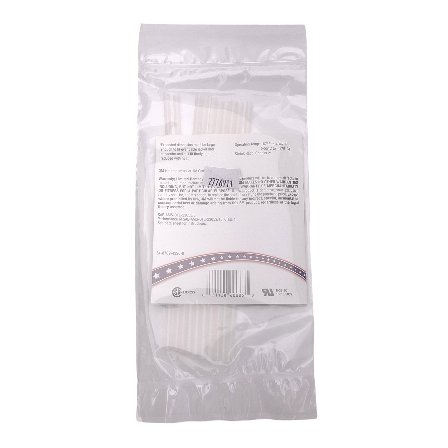 New Lot of 20 3M MFP-1/8-CLEAR Heat Shrink Tubing, 347°F Shrink, ø1/8in ID, 6in Long