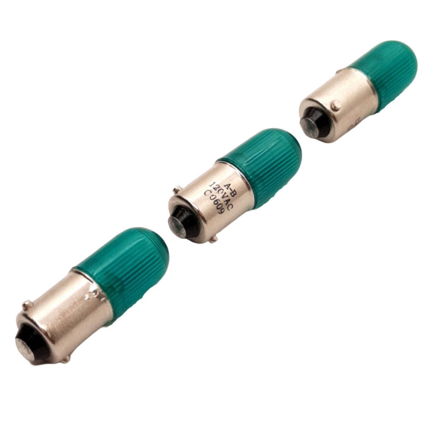 Used Lot of 3 Allen-Bradley 800T-N320G Replacement Pushbutton Green LED Light, 120VAC