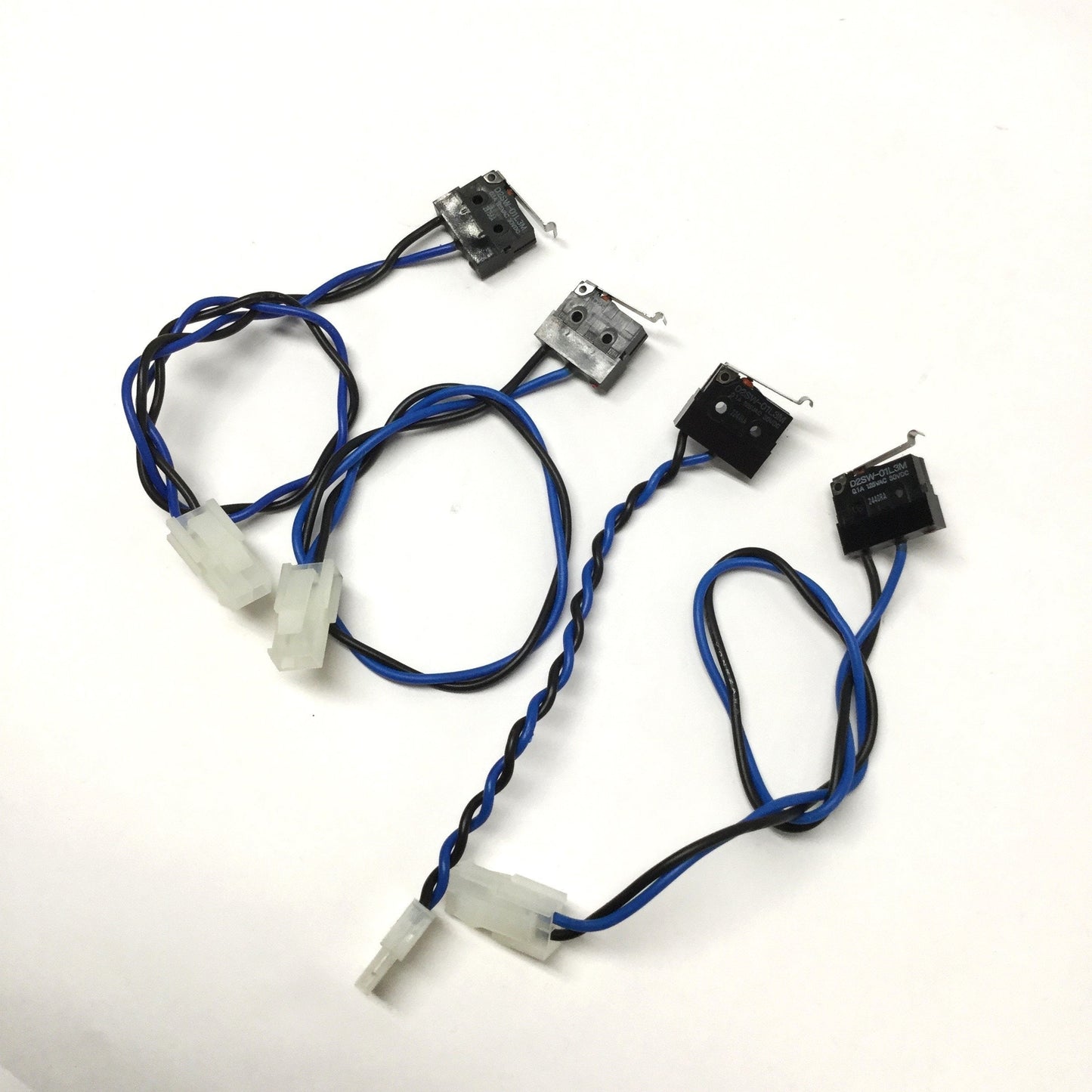 Used Lot of 4 Omron D2SW-01L3M Sealed Limit Switches, Sim Roller Lever, 1NO *NC Cut*