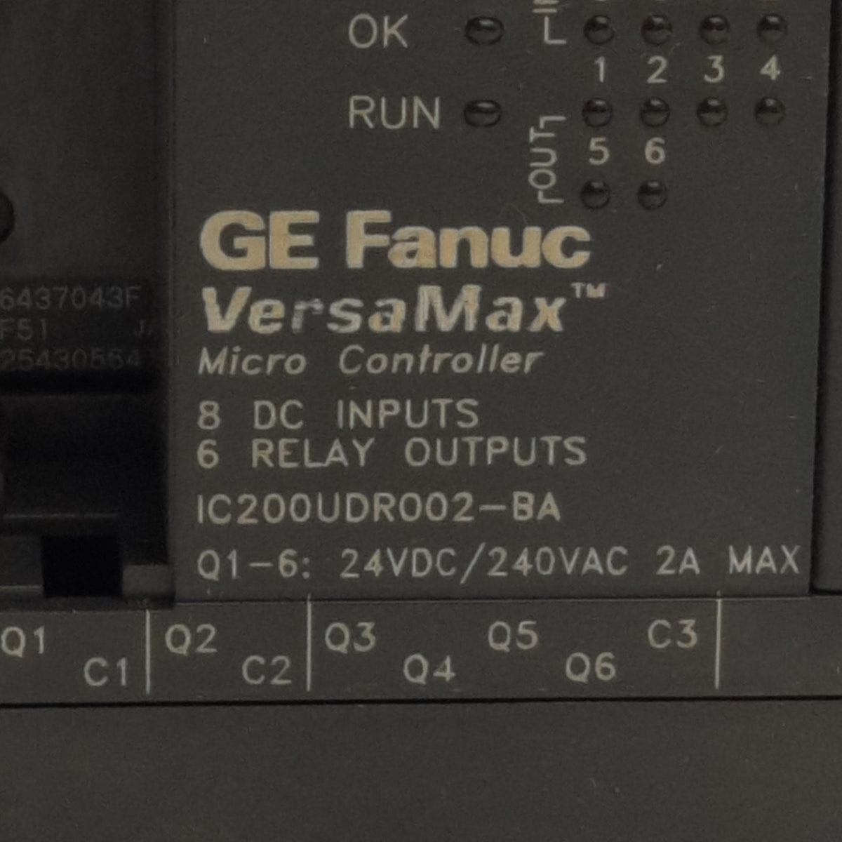 Used GE Fanuc IC200UDR002-8A VersaMax Micro Controller, 8 DC Inputs, 6 Relay Outputs