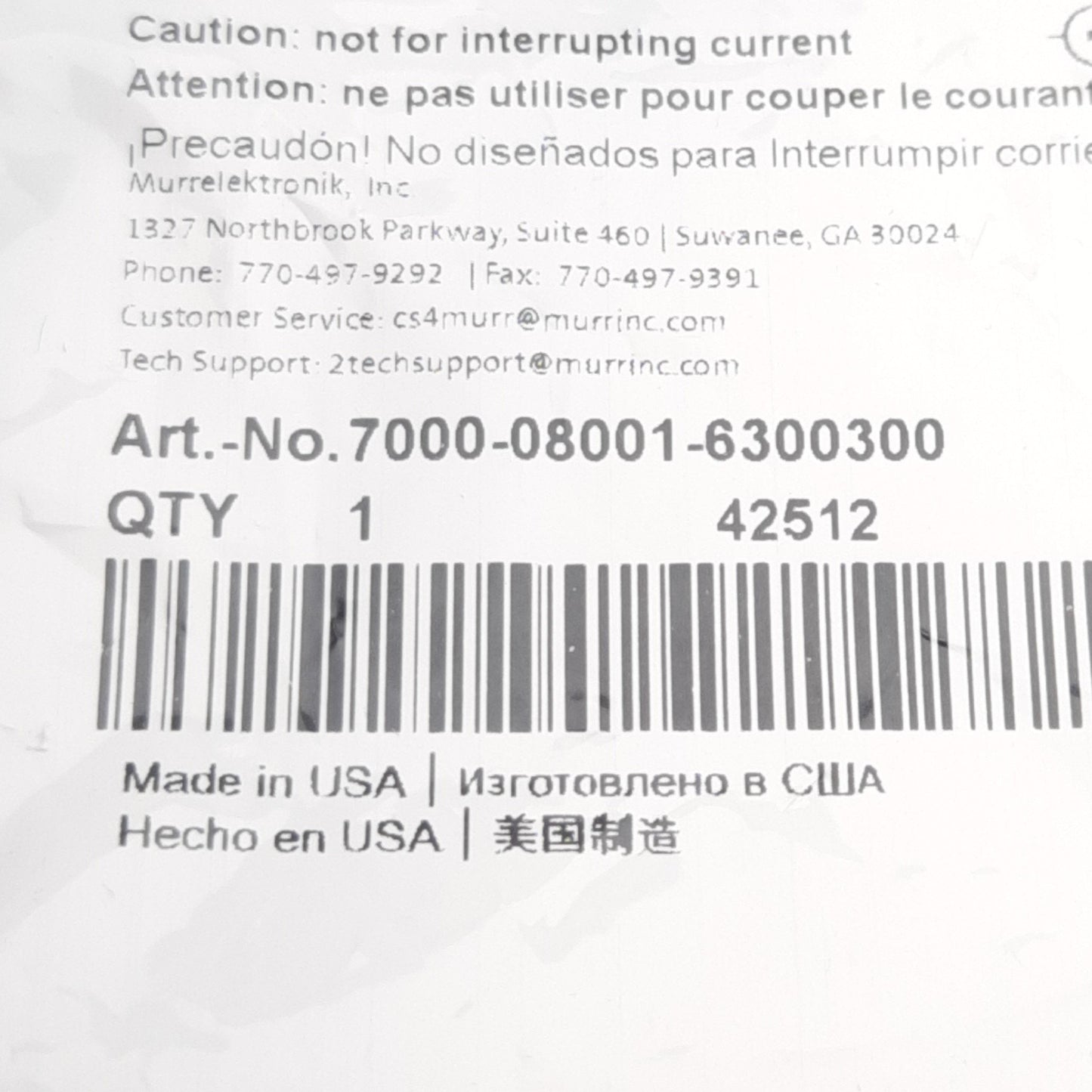 New Lot of 2 Murrelektronik 7000-08001-6300300 Cordset M8 3-Pin Male to Leads, 3m