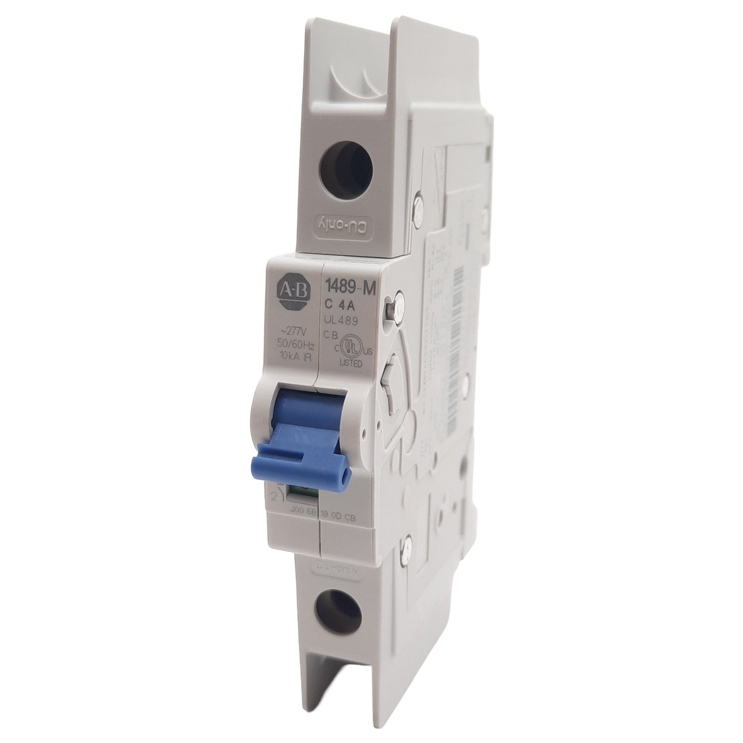 Used Allen Bradley 1489-M1C040 Circuit Breaker, 1-Pole C-Curve, 277VAC 4A, DIN Rail