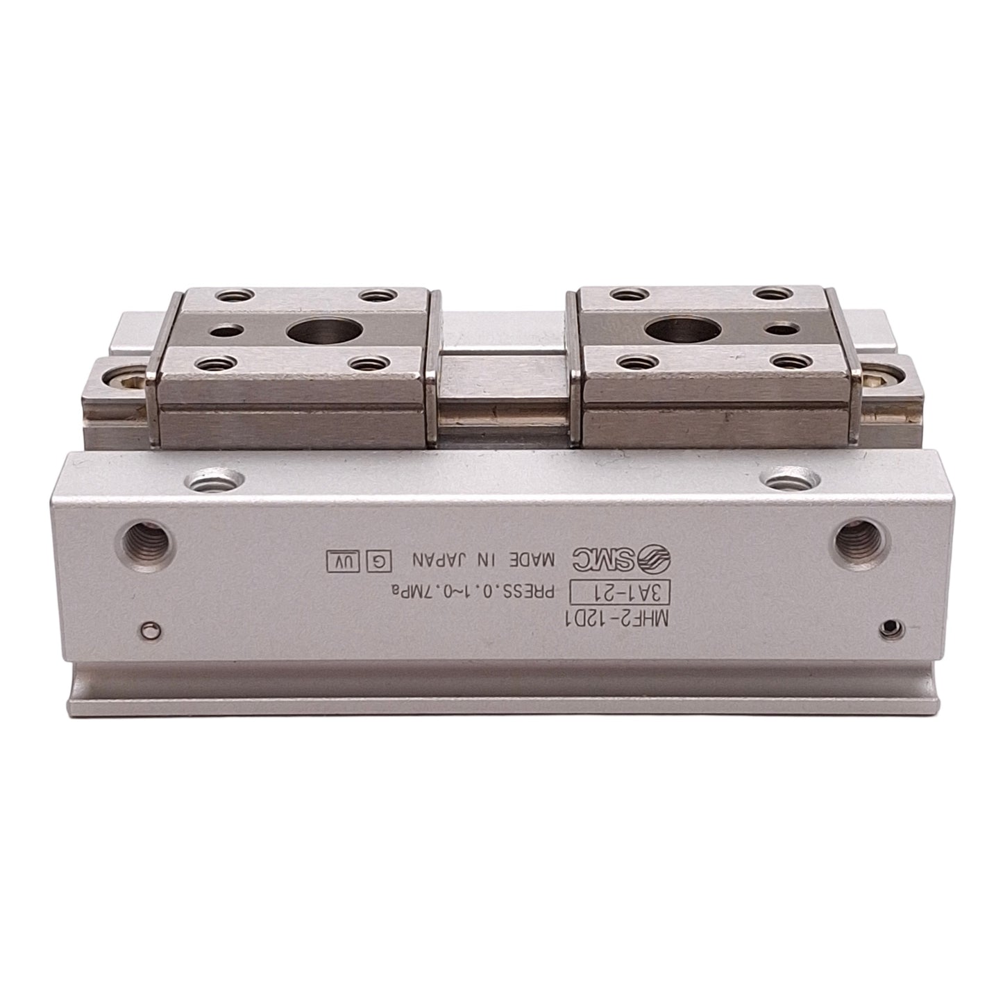 Used SMC MHF2-12D1 Parallel Gripper, ø12mm Bore, 24mm Stroke, 48N Force, M5x0.8 Ports